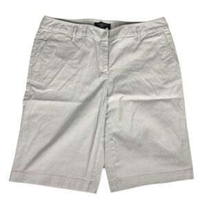 Talbots Womens Petites Size 10P Striped Light Blue Chino Shorts‎